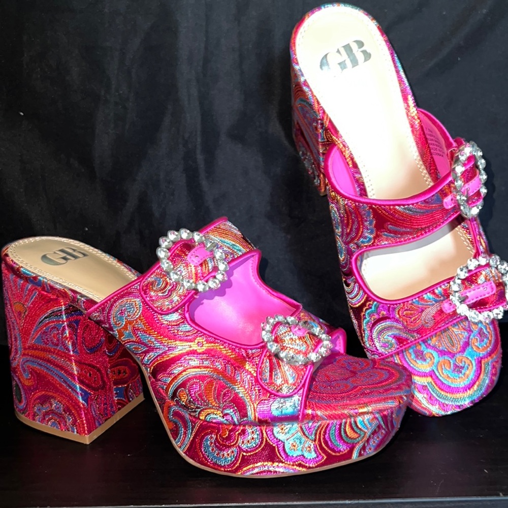 GB colorful platform sandals